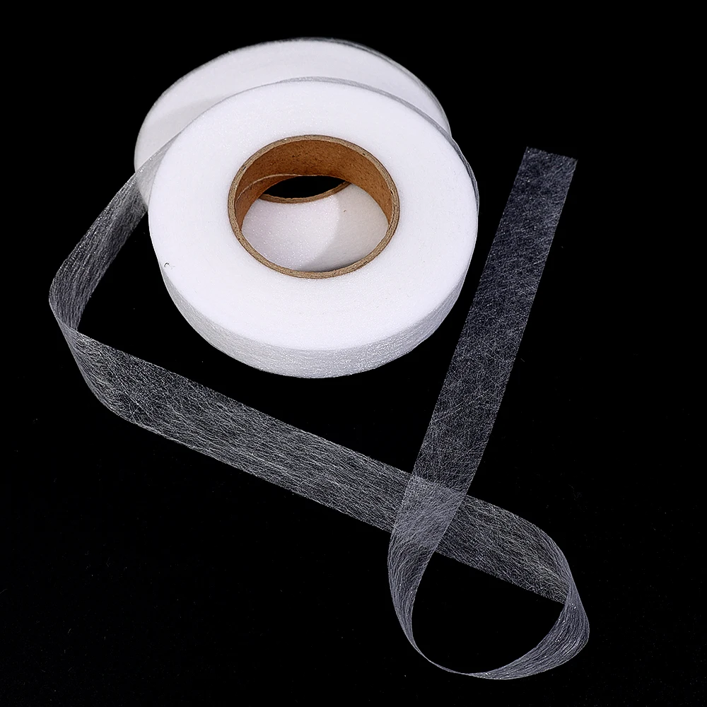 60M Double-sided Non-woven Interlining Adhesive Tape Iron On Hem Tape Cloth Sewing Fabric Apparel Patchwork DIY Sewing Supplies