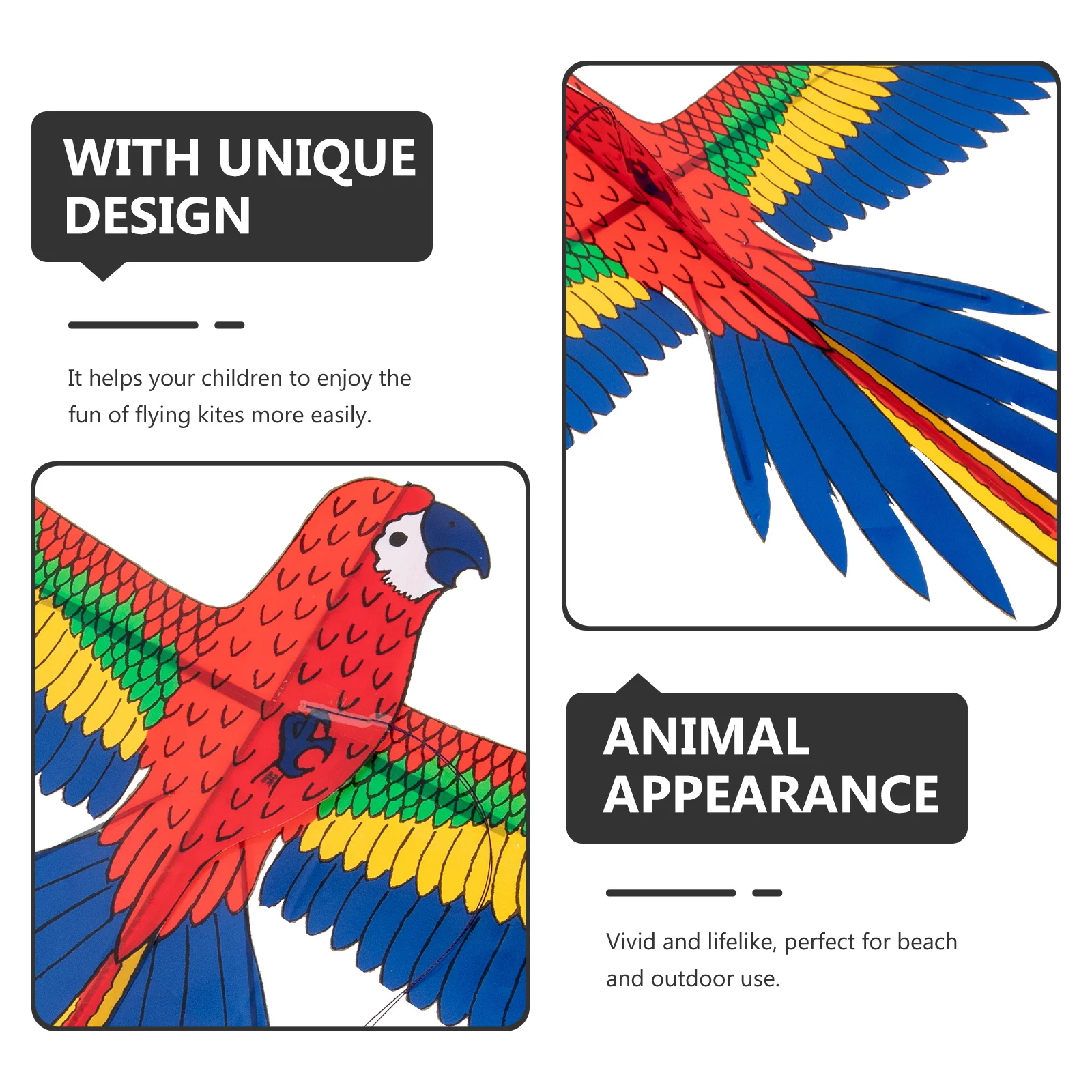 1 conjunto de pipa ao ar livre com vara de pesca flexível de longa duração em forma de animal vívido dispositivo de vôo portátil para crianças de 8 a 12 anos