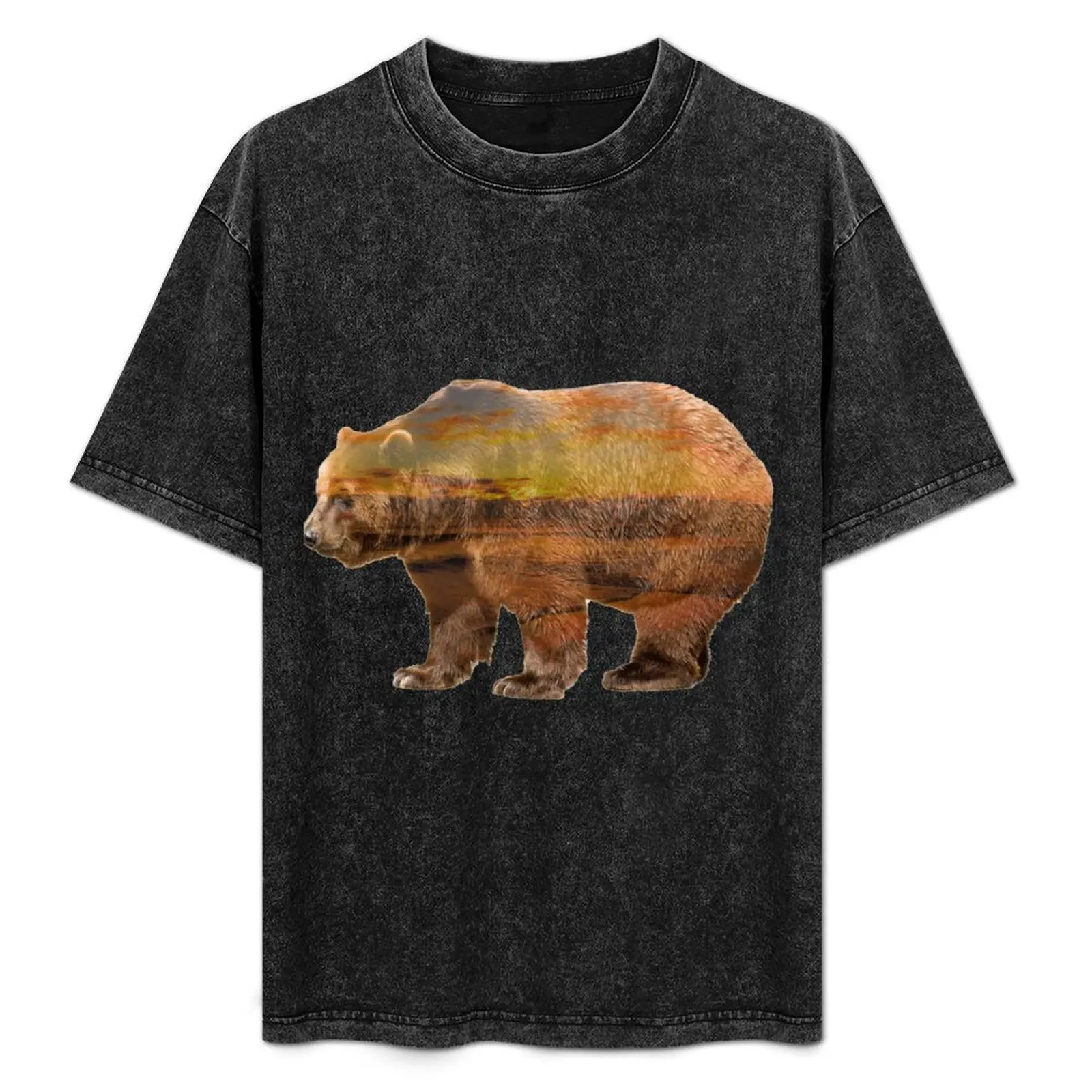 

Sundown Bear Double Exposure T-Shirt t shirts for man pack cotton man t shirts cotton T-Shirt