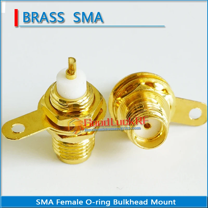 High-quality RF Connector Socket SMA Female Jack O-ring Bulkhead Panel Deck Nut handle Solder Coaxial Brass