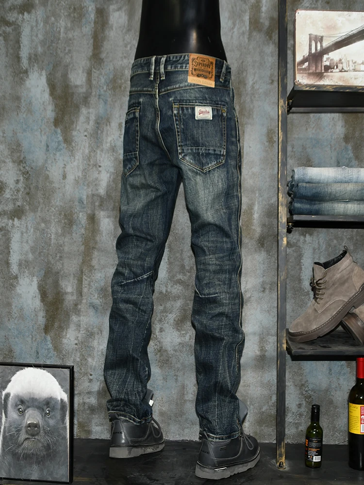 

Retro Waed Loose Straight Casual Long Jeans Youth Trendy Brand DISE Second Power Vintage Denim Pants Watered down Casual Jeans
