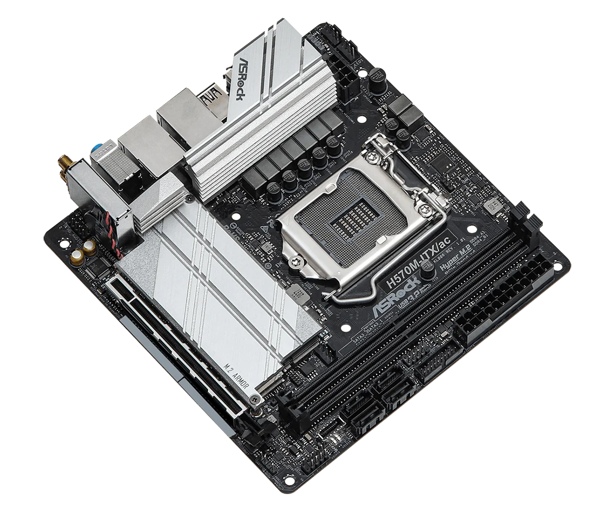 ASROCK H570M-ITX/AC Mini-ITX Płyta główna Intel H570 LGA1200 DDR4 64GB NVMe SSD M.2 obsługa i7-11700 i5-10600 i3-10300 i5 11400