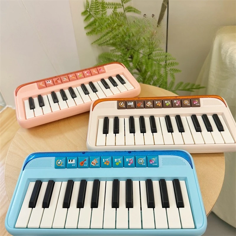 24 teclas niños Piano Electrónico teclado de órgano música iluminación juguetes educativos instrumento Musical niños niño niña regalos