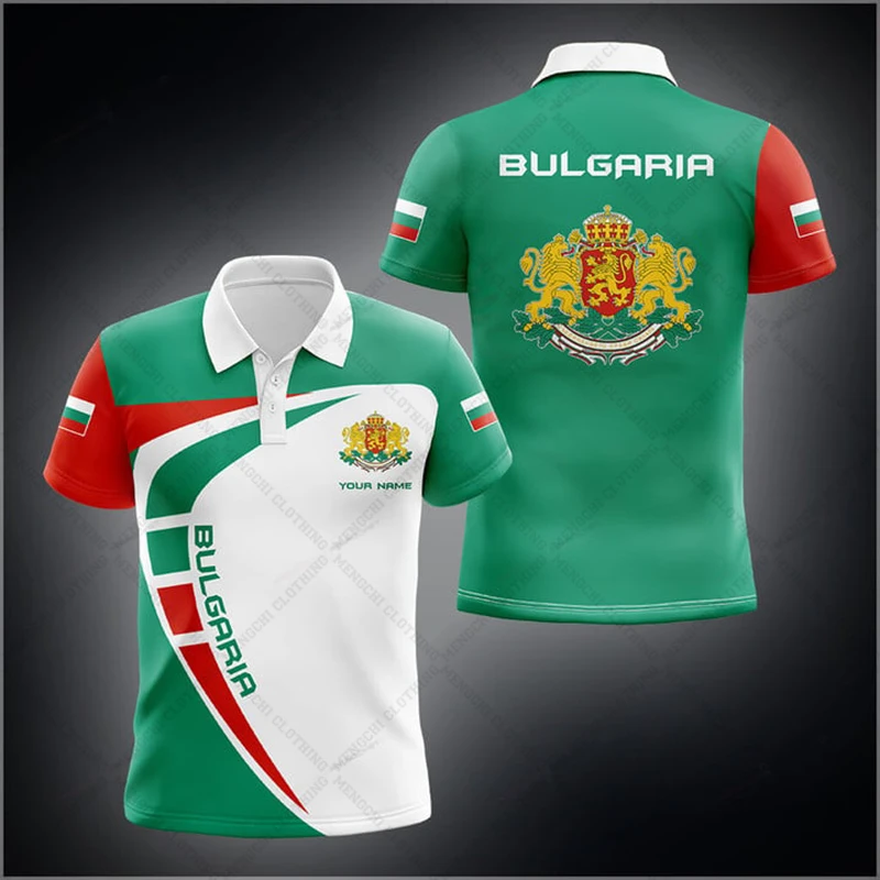 Bulgaria Racing Sports Customized Polo Shirts Summer Casual Streetwear Loose Cool Jersey Oversized Sportswear Short Sleeve Tops