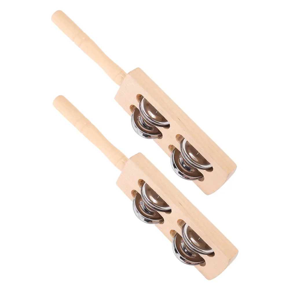 2 個打楽器ボードワイプ子供音楽玩具安全な木材金属材料長寿命幼児揺れおもちゃ屋内遊び