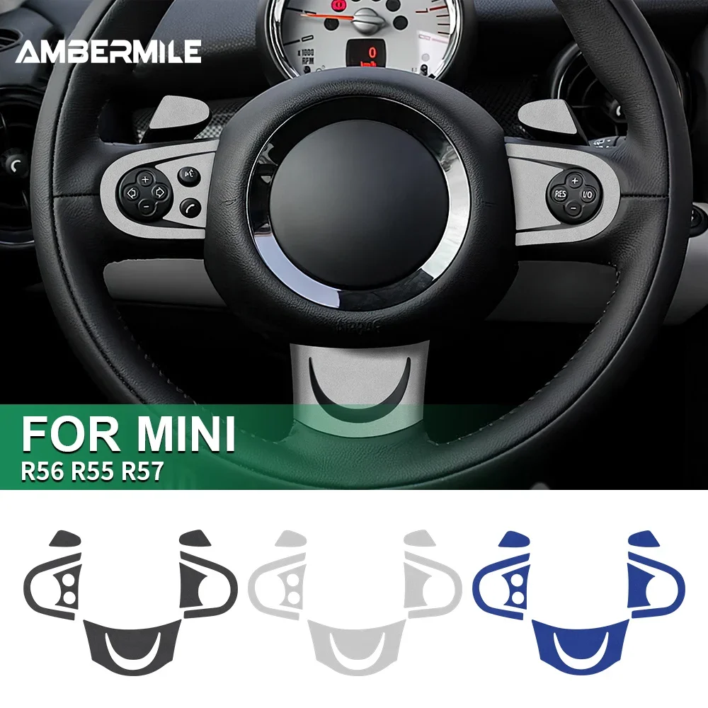 

Suede Car Steering Wheel Button Cover Sticker For Mini Cooper Clubman R55 R57 Hardtop R56 Accessories Interior