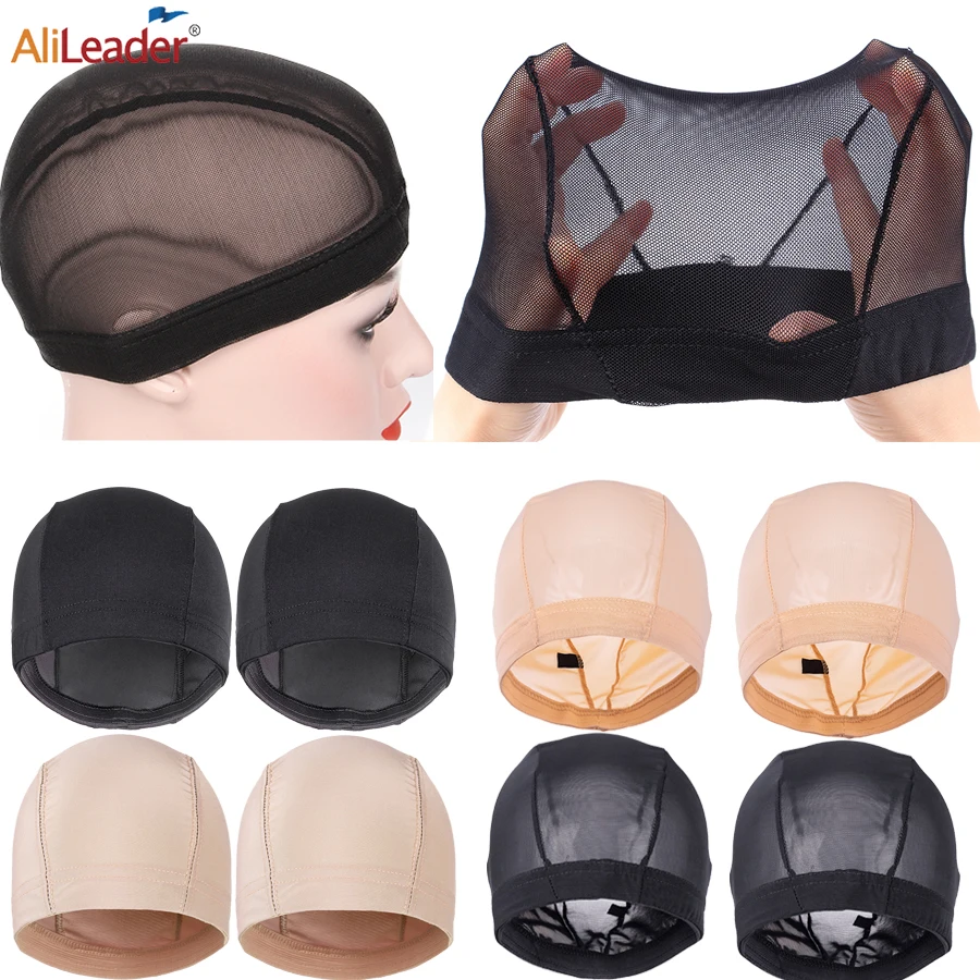 

High Quality Mesh Wig Cap Stretchable Hairnets with Wide Elastic Band Mesh Dome Cap Professional Wig Making Supplies 5pcs