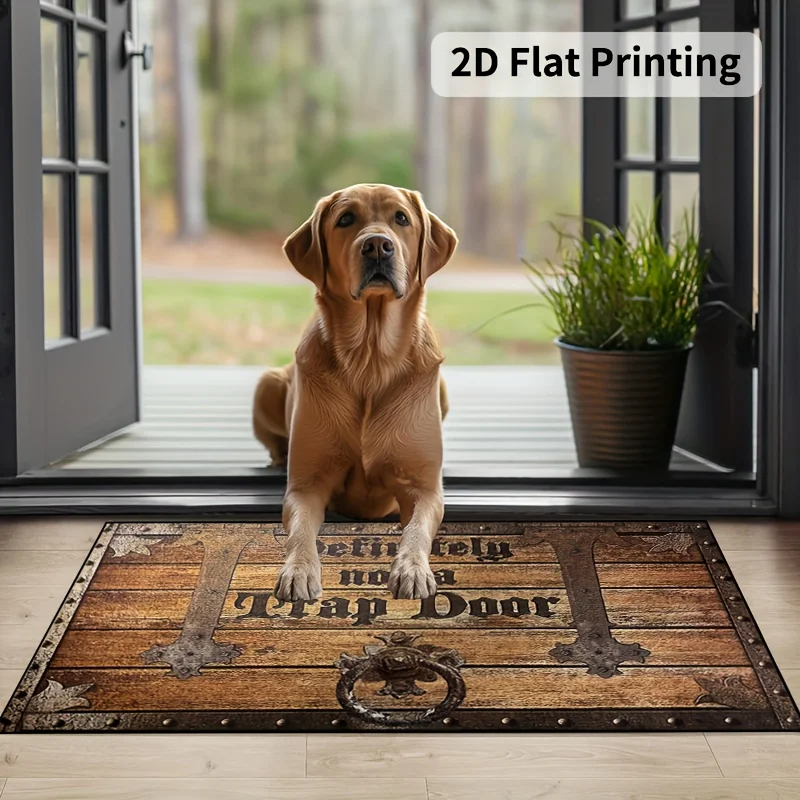 Wooden Box Trap Doormat, Creative Indoor Entrance Non Slip Rug, Washable Bedroom Room Decor Outdoor Floor Carpet