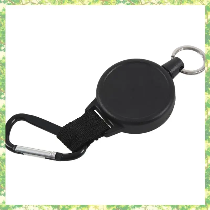 Smart-5X Heavy Duty Retractable Key Chain & Badge Reel Holder Carabiner Clip - Swivel-Back Extractable