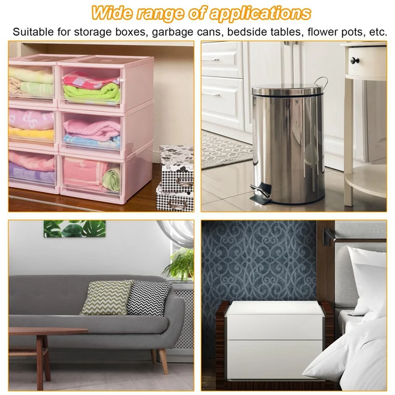 Roda Kastor Mini B50C Untuk Peralatan Kecil, Roda Kastor Perekat, Rol Baja Tahan Karat (12 PCS, Putih) Mudah Dipasang