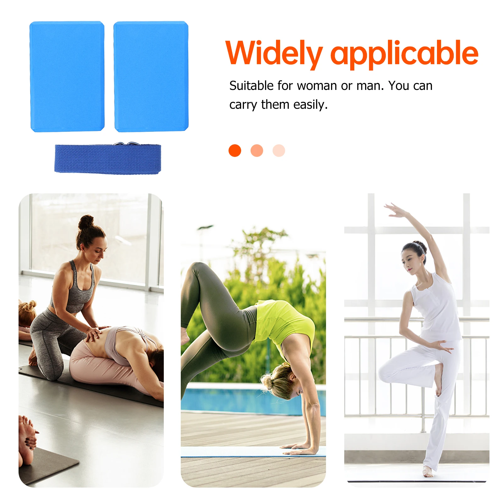 

1 Set Yoga Kit Yoga Resistance Bands Stretch Strap High-Density Eva Blocks For Pilates Fitness Training Exercise Accessories