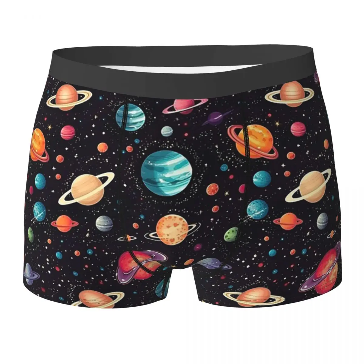 Boxer Underpants Shorts Solar System Space Planets Universe Panties Male Soft Underwear for Homme Man Boyfriend Gift