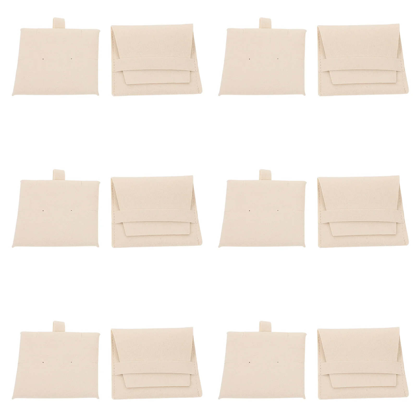 

6Pcs Anti Tarnish Microfiber Jewelry Pouch Flap Closure Jewelry Travel Organizer Bag Necklace Earring Pendant Storage Packing