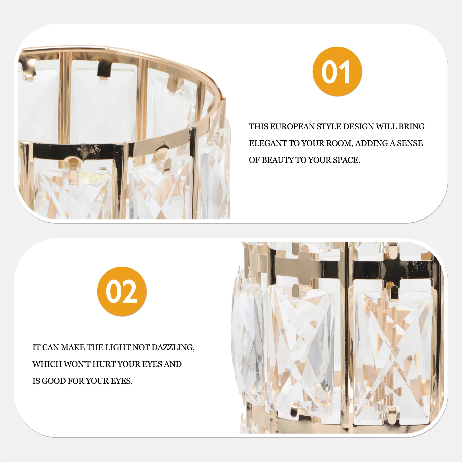 

Simple Crystal Lampshade European Style Wall Lamp Cover Decoration for Living Room Hotel Cafe Lamp Shade Crystal Lampshade