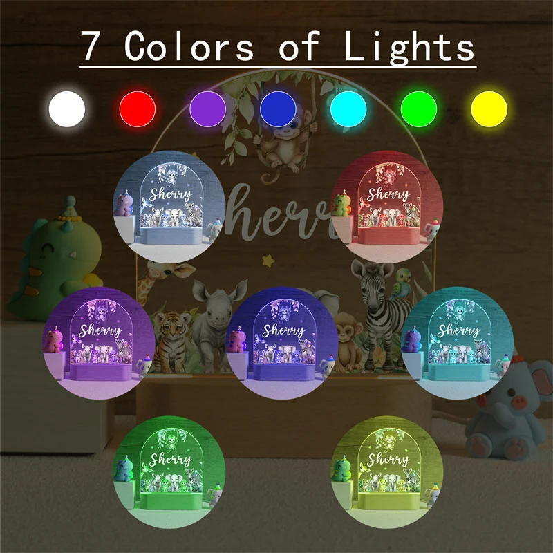 Custom Name Night Light para crianças, presente personalizado para o bebê, decoração do quarto