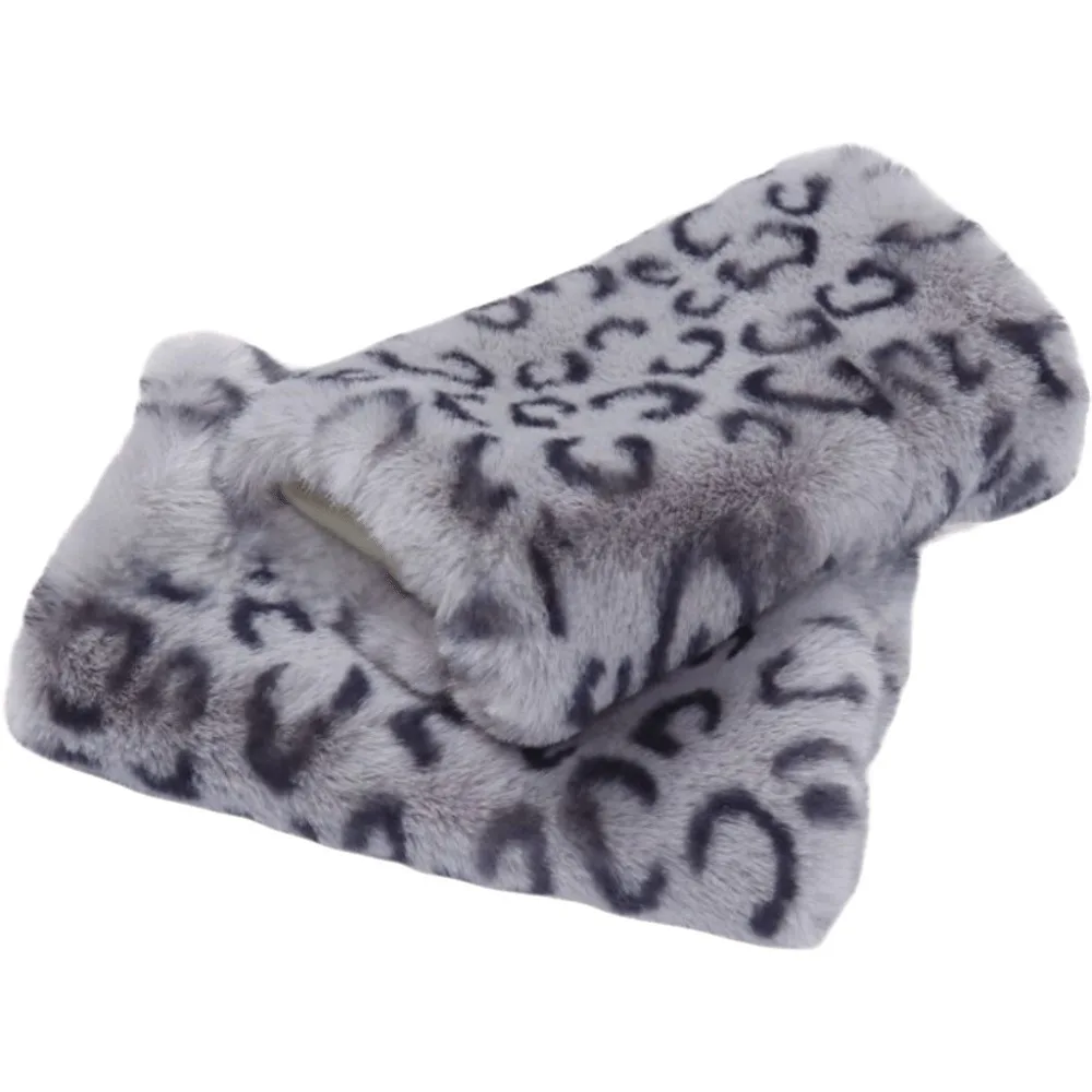 Thickened Fingerless Furry Gloves Fleece Lined Skin Friendly Half Finger Mittens Fluffy Texture Washable Faux Fur Hand Warmer