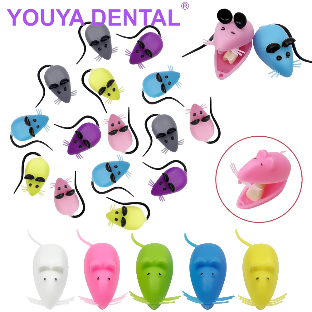 50Pcs Mouse Shape Mini Milk Teeth Storage Box Lovely Tooth Fairy Box Child\'s Tooth Souvenir Save Container Tool Dental Gifts