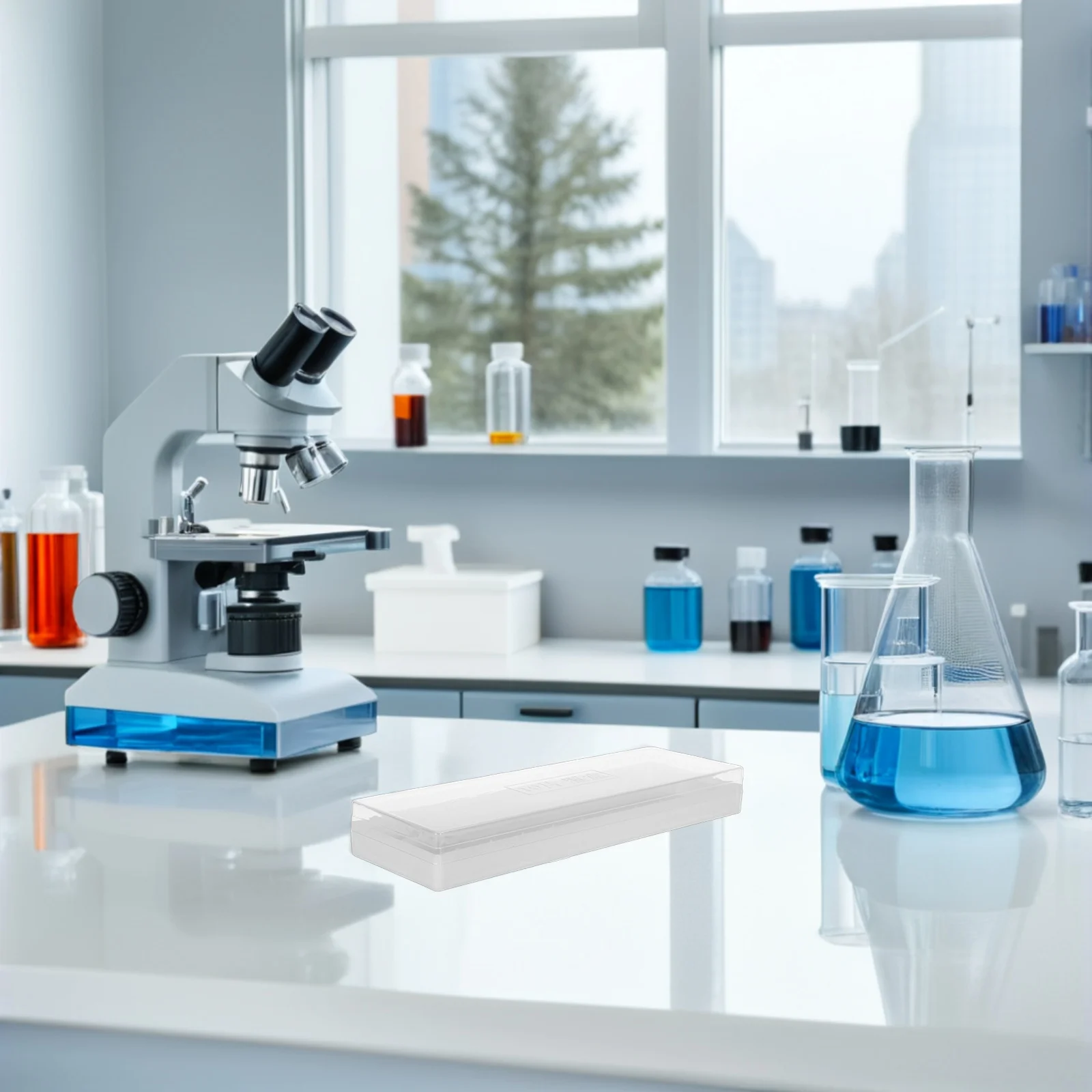 

Clear Plastic Microscope Slide Holder Case Mini Rectangle Slide Storage Box for Labs 10 Glass Slides Portable Transparent