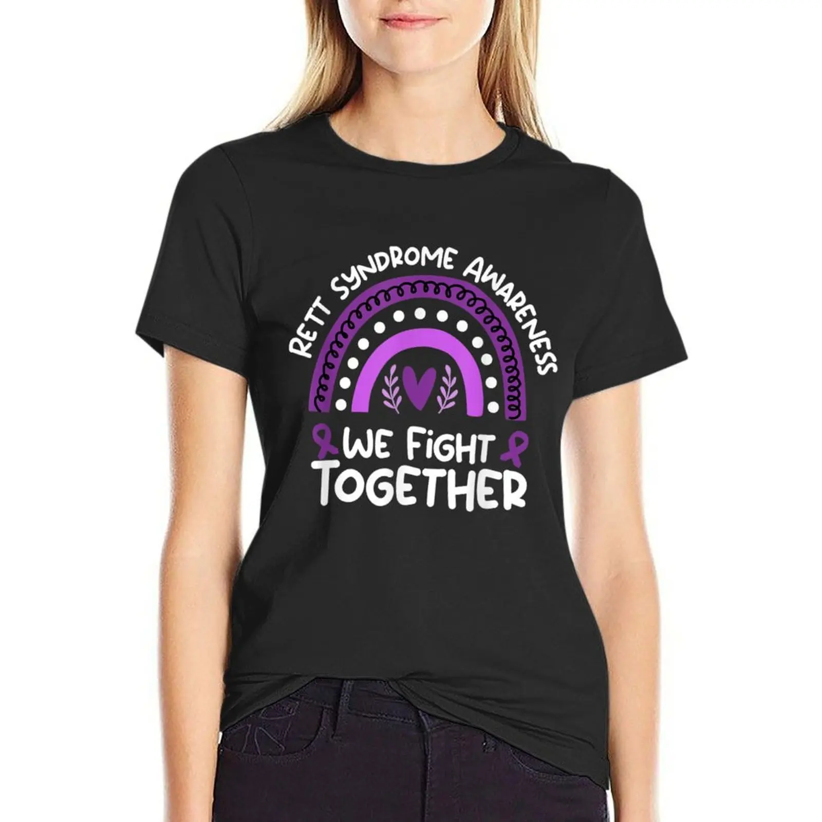 

We Fight Together Rett Syndrome Awareness Rett Syndrome T-Shirt anime summer top vintage cute clothes T-shirts for Women