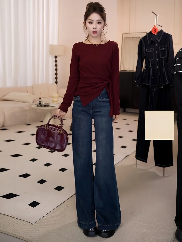 

Slimming Long Sve round Ne T-irt Women's Faionable Unique Base irt Top Casual Sle Universal Fit Slimming Effect