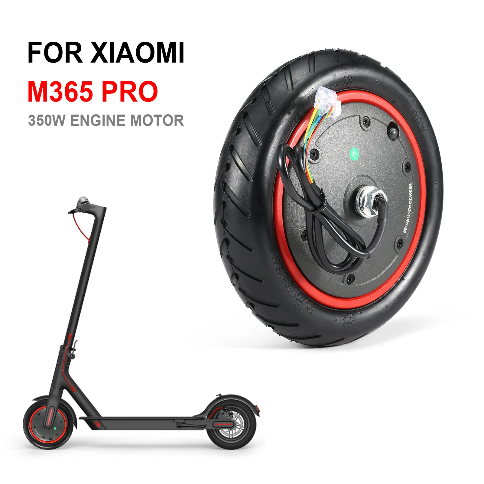 For Xiaomi M365 Electric Scooter 250W 36V 350W Motor Wheel Accessories Engine Motor Wheeel Wheel Anti-skid Tire Replacement 2024