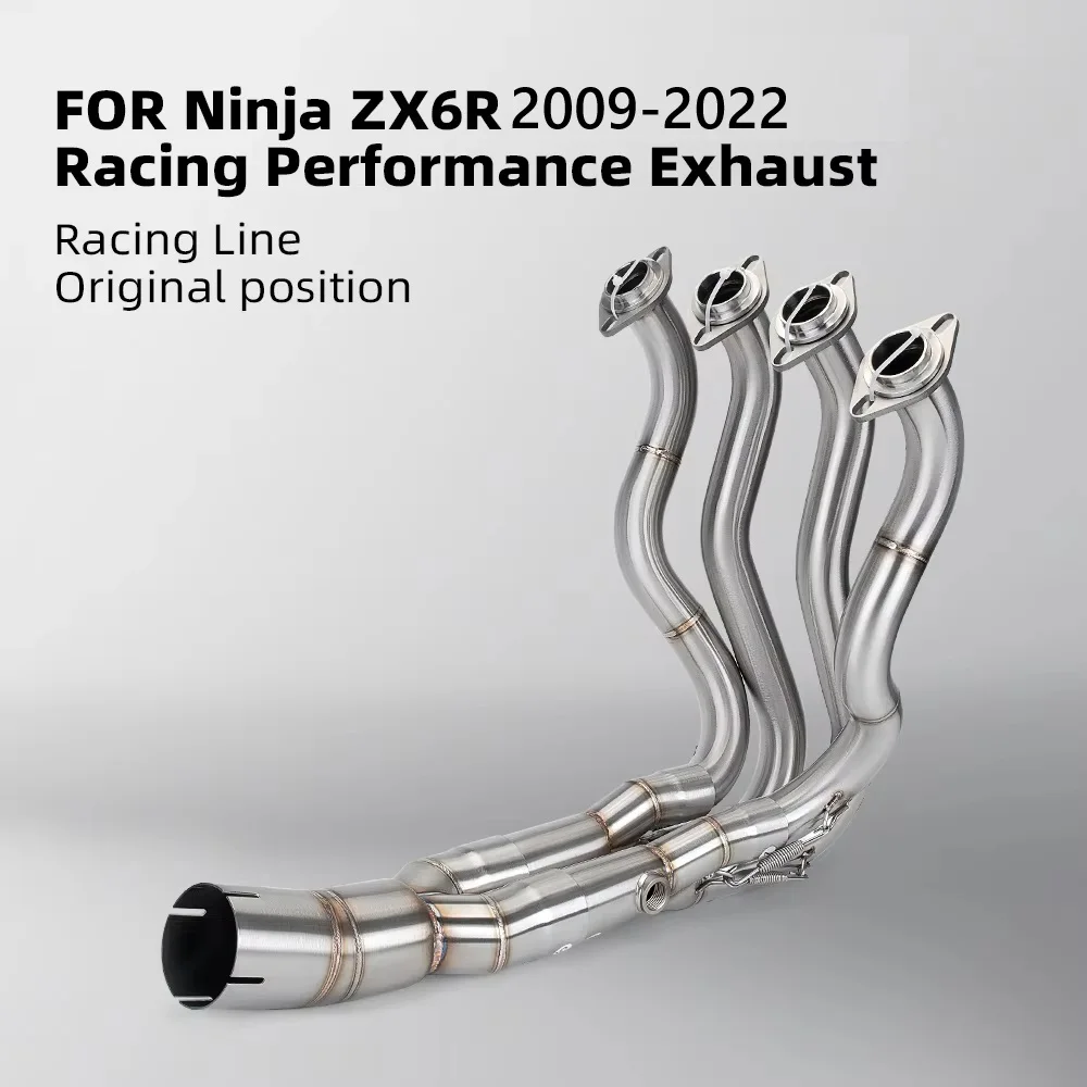Für Kawasaki Ninja ZX-6R 2009–2022 ZX-6R 636 2013–2022, Motorrad-Auspuffanlage, Header-Vorderrohr für Original-Auspuff-Mittelrohr