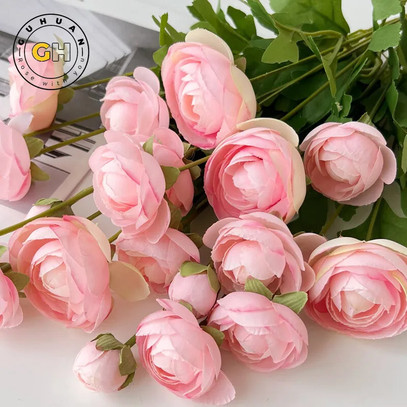 

Rose Peony Artificial Flower False Flower Living Room Decoration Vase Flower Arrangement Small Dew Lotus Bouquet 1 4 Heads