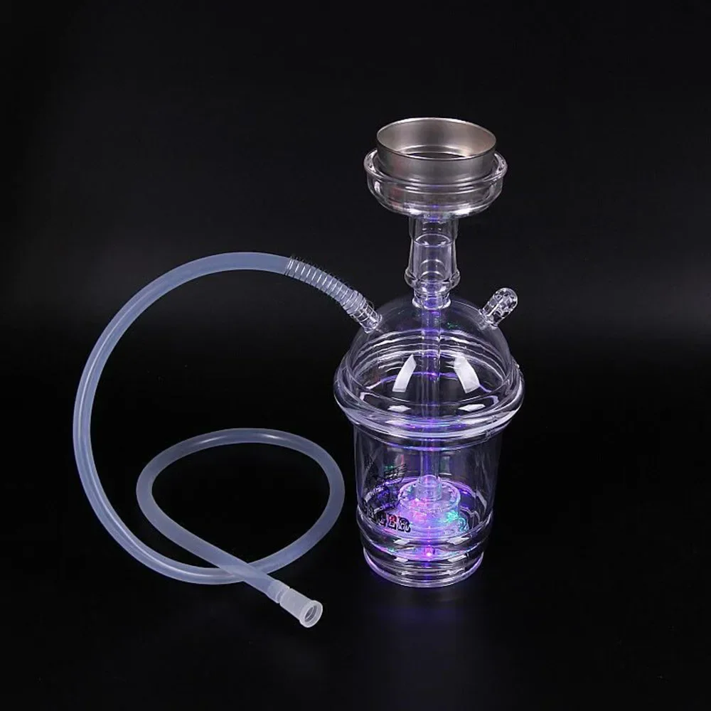 Acrylic LED Shisha Smoking Pipe Portable Glow Car Hookah Cup Nargile Completo Set Tobacco Shop Кальян Smoking Accessories