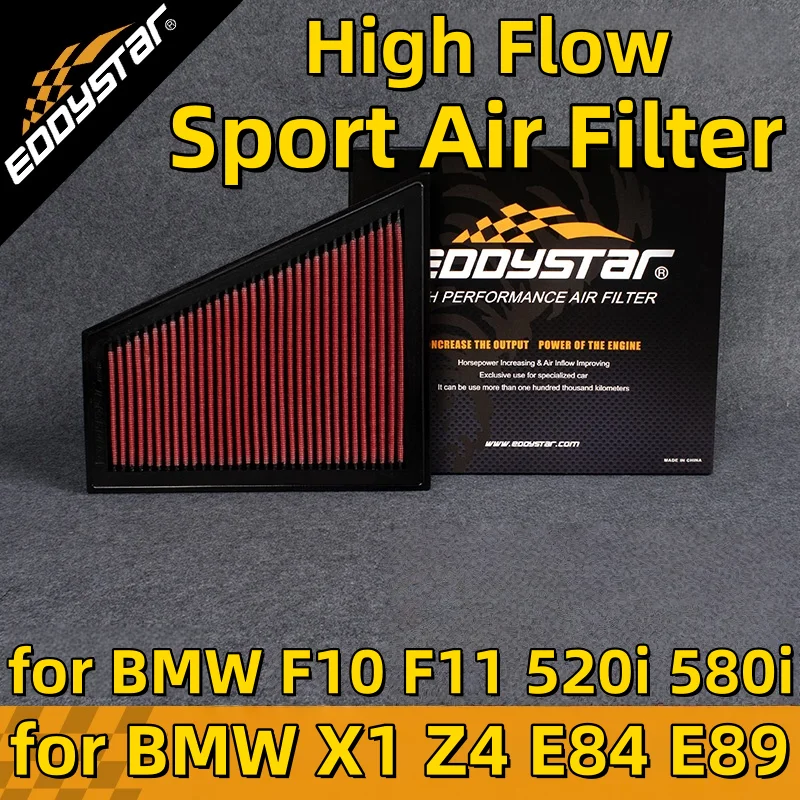 

Спортивный воздушный фильтр с высоким расходом для BMW F10 F11 F07 520i 580i X1 Z4 E84 E89 16i 18i 20i 23i 28i 30i Моющиеся гоночные впускные фильтры