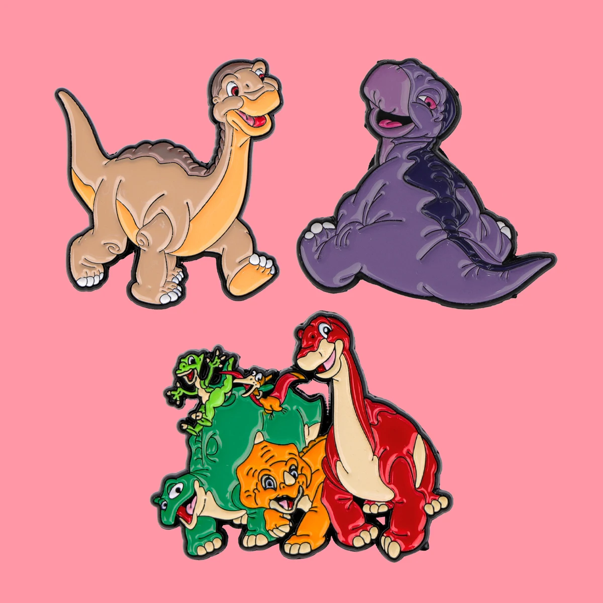 Cute Dinosaur Enamel Pin Cartoon Animal Brooch Pines Lapel Pins Badge on Backpack Clothing Accessories Fashion Jewelry Kids Gift