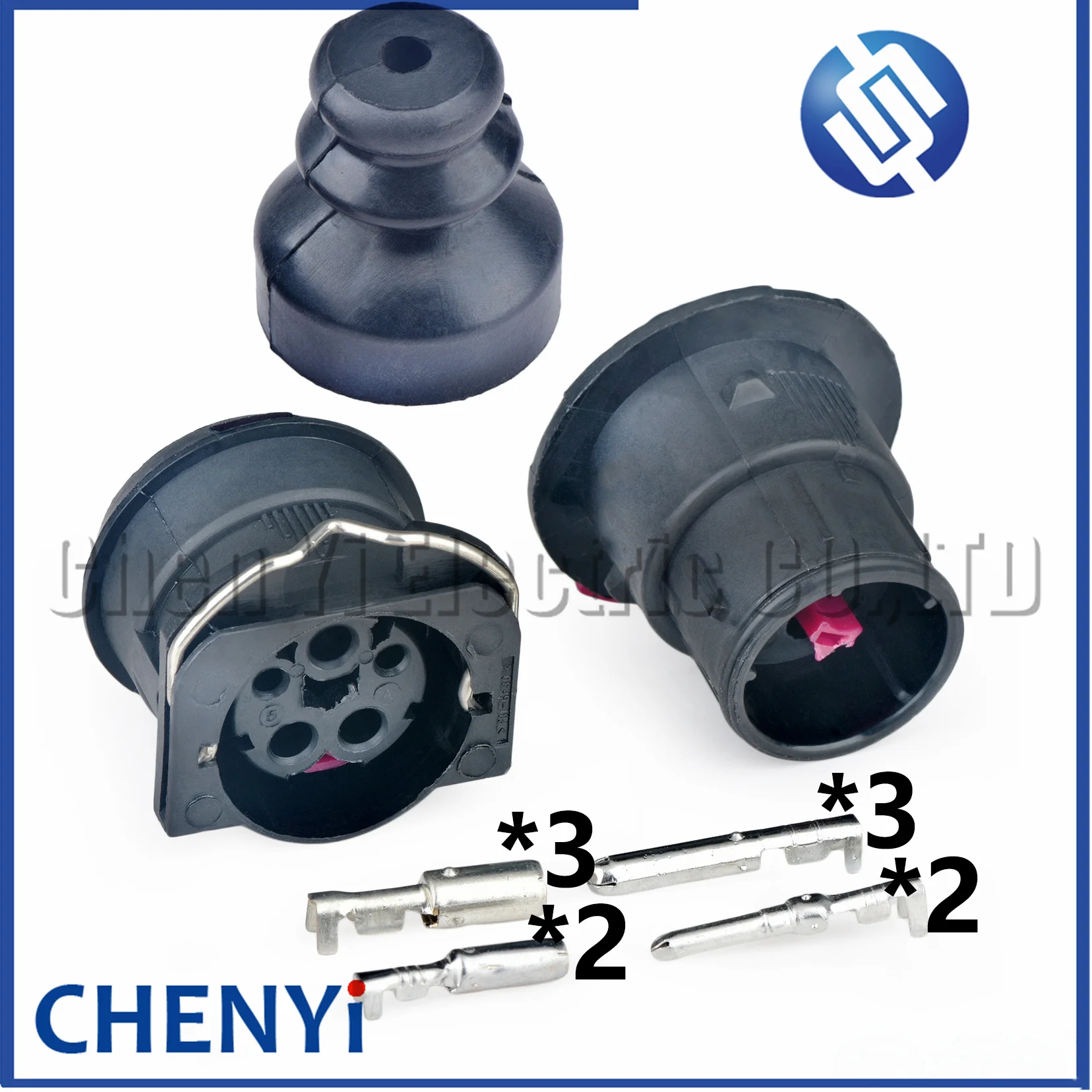 5 Pin Automotive waterproof connector Headlight Wire harness plug 8D0971966 With pins For J6 J6P J6L Howo Auman VW Audi