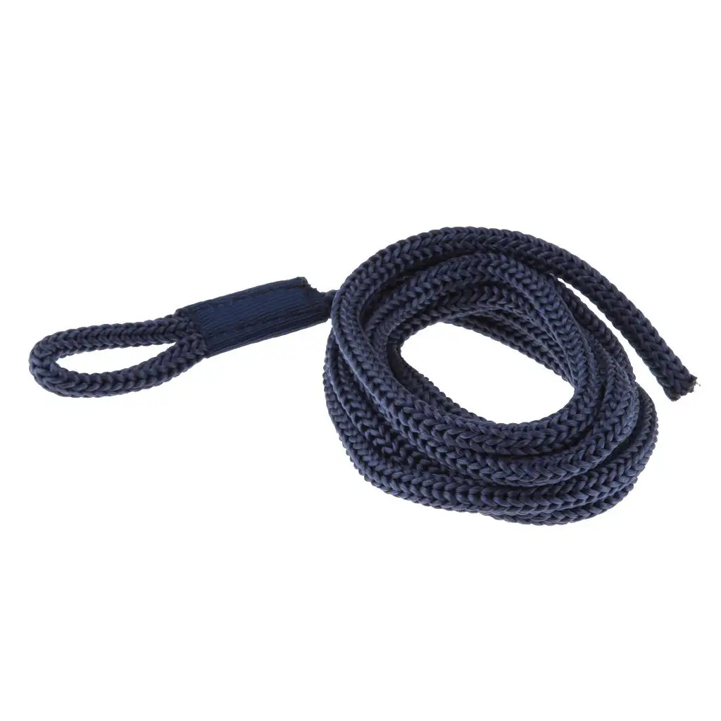 1/4 INCH X 5 FT BlueDouble Braided Line, Boat Mooring Line Spliced Eye