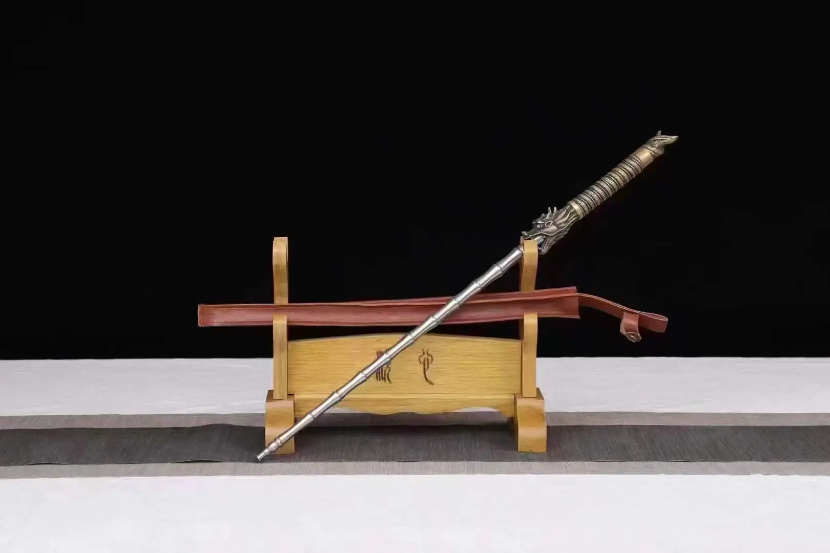 Unique Real Handmade Cold Weapon, Chinese Kung Fu, Martial Horizontal, Holy Dragon Loong, Copper Mace, Unsharpened