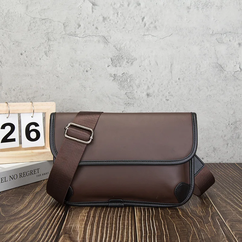 Luxury Brand Vintage Shoulder Bag For Men PU Leather Flaps Simple Men Crossbody Bag Business Male New Messenger Bag Travel Bag