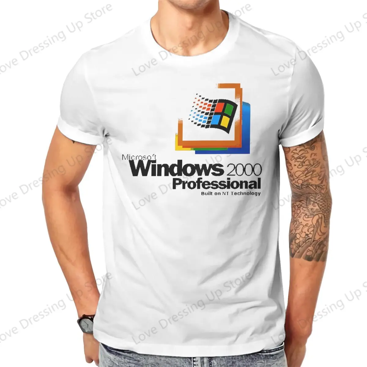 Windows 95 Computer System Accessories Windows 2000 Startup T Shirt Punk Men Tees Summer Clothing COTTON O-Neck TShirt