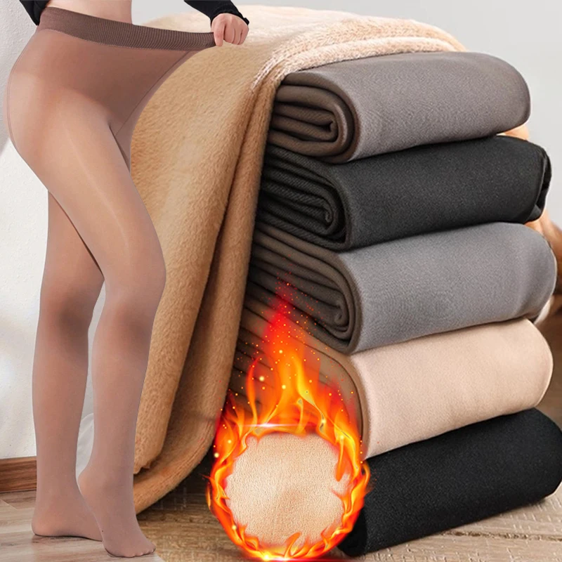 

Thick Thermal Tights Stockings Women Warm Winter Sexy Translucent Pantyhose Leggings Female High Waist Elastic Slim Pantyhose