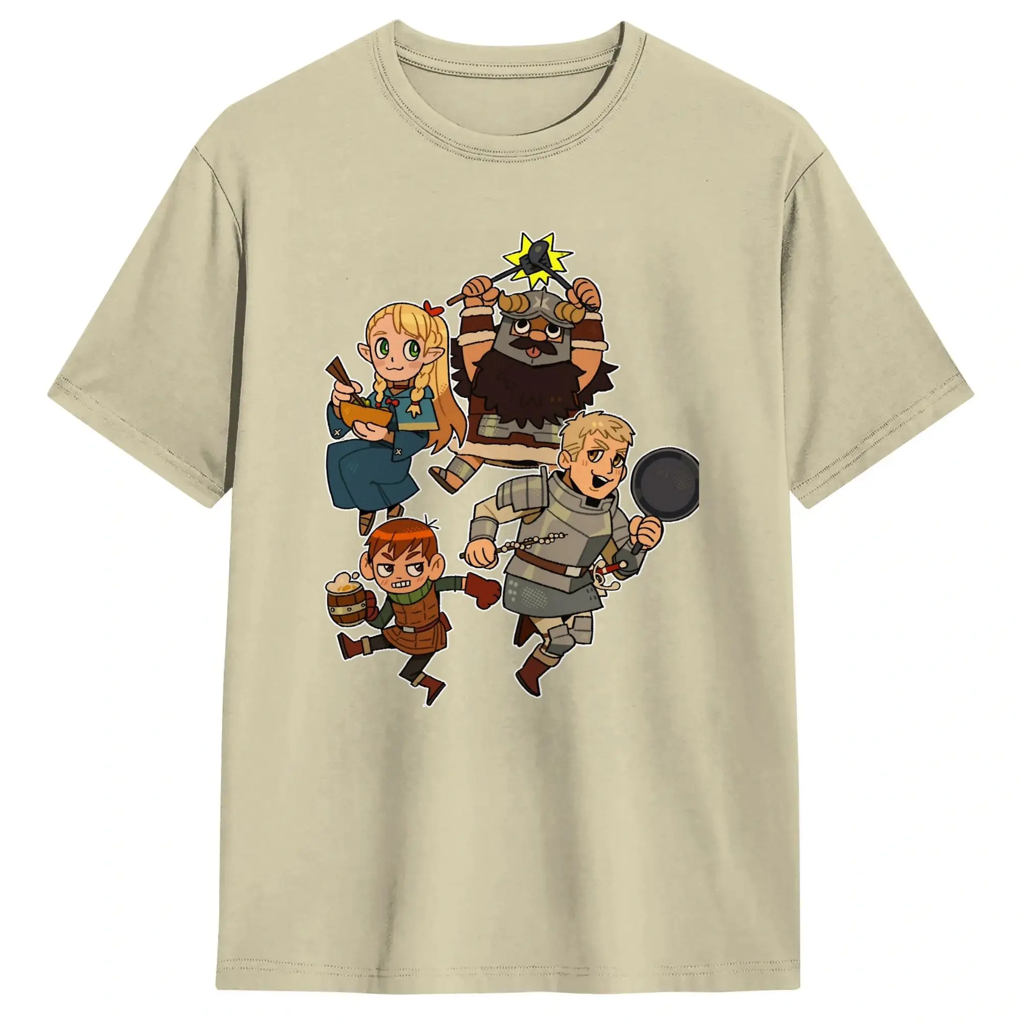 Men Women's Delicious in Dungeon T Shirt Dungeon Meshi Cotton Tops Novelty Short Sleeve Crew Neck Tees Birthday Gift T-Shirt