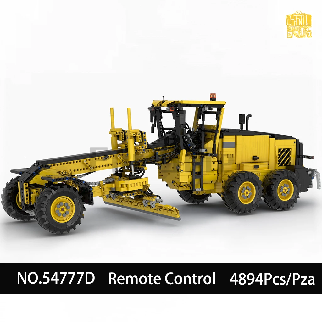 Moc 54777 G970 Large Motor Grader Pneumatic Version Model With PDF Drawings Building Blocks Bricks Birthday Christmas Gifts