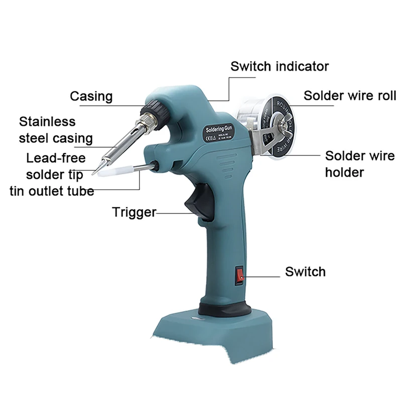 Saldatori elettrici senza fili torcia per saldatura a batteria termica interna 450 ℃ riscaldamento interno tenuto in mano saldatore elettrico