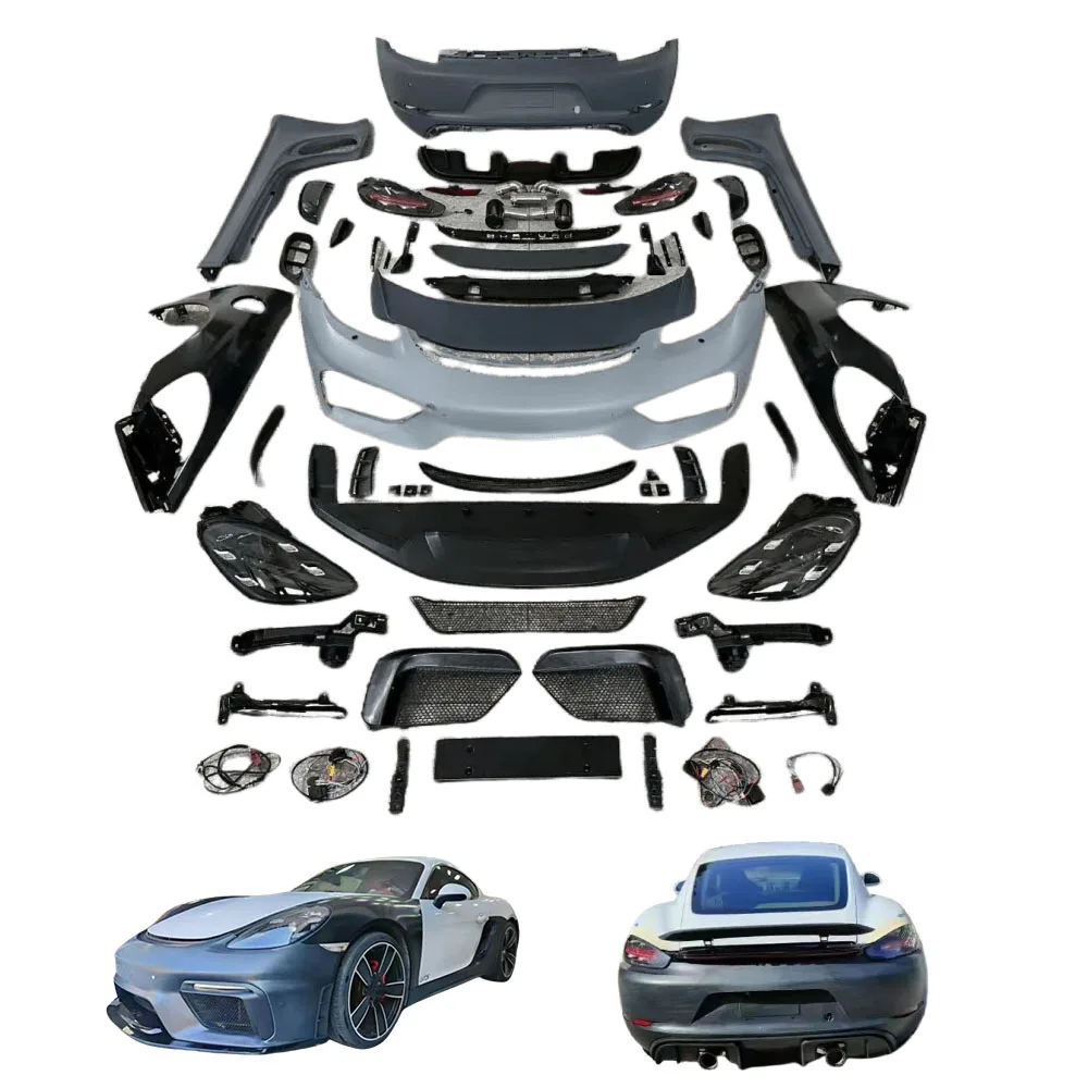

Car Widebody Bodykit for Posche Cayman 981 Body Kit Upgrade 718 GT4 PP Bumper Kit 718 for Cayman 981 GT4 Style