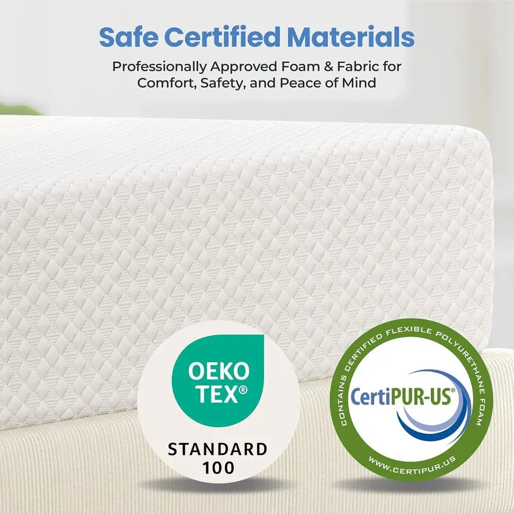 8 Inch Twin Mattress 3 Foam Layer Cooling Gel Memory Foam Mattresses, Green Tea for Fresher Sleep, Medium Firm, CertiPUR-US Cert image 5