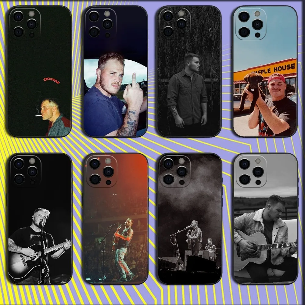 Singer Z-Zach Bryan Phone Case For iPhone 16,15,14,13,12,11,Pro,X,XS,Max,XR,Plus,Mini Soft Black Cover