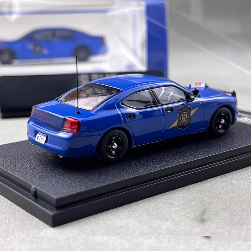 رولين 1/64 دودج تشارجر 2008 ولاية ميشيغان الشرطة سبيكة سيارة نموذج غرفة زخرفة نماذج محاكاة تحصيل سيارات الصبي هدية #5