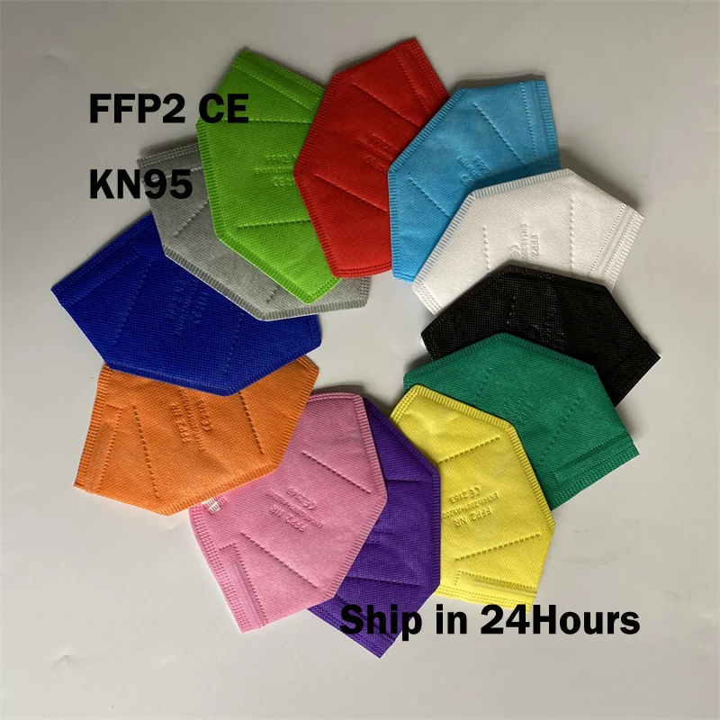 

10Colors Pack Mascarillas Fpp2 5Layers FFP2 KN95 Mask Respirator Fabric Face Mask CE Mascarilla Filter Mouth Dustproof ffp2Mask