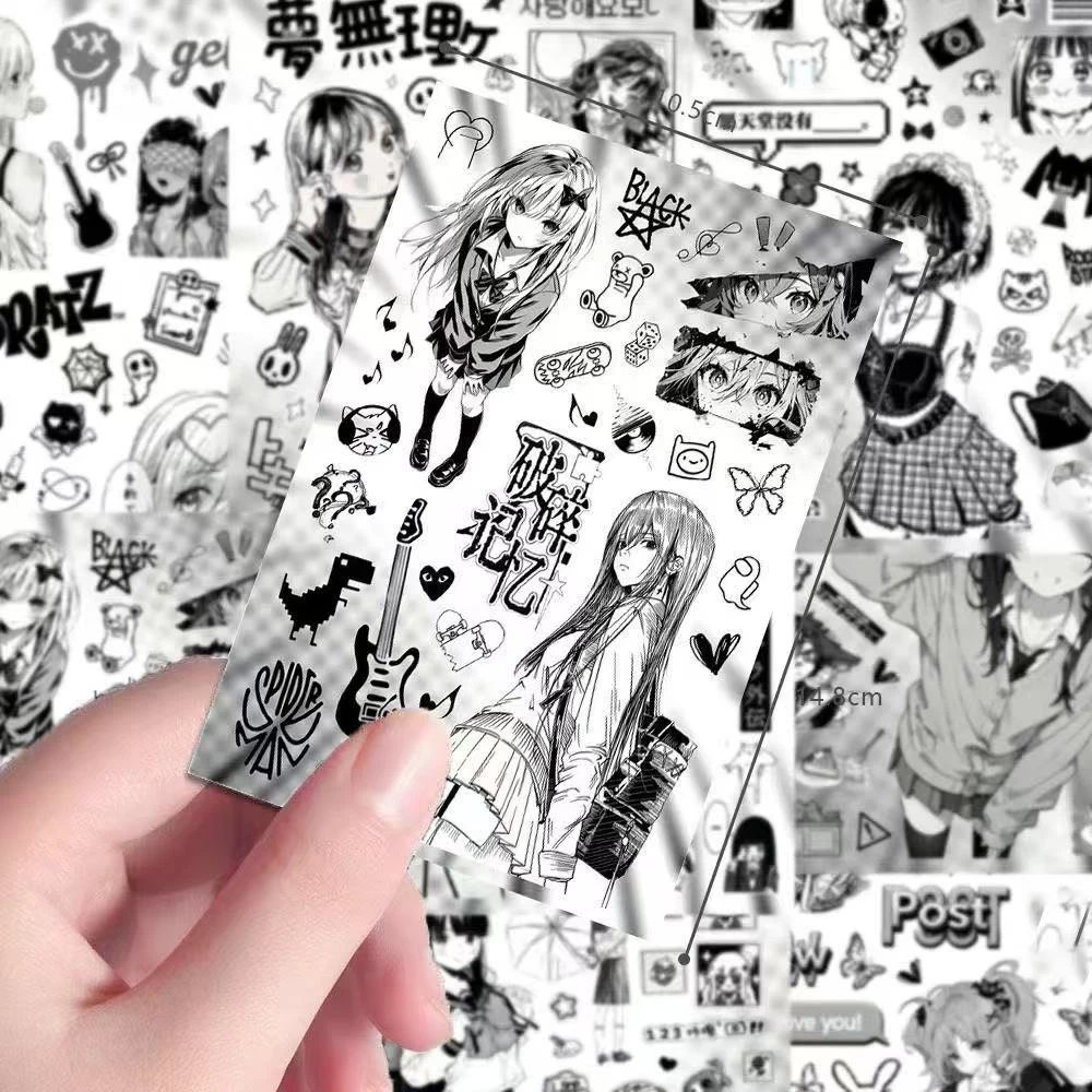 8PC Mix Shoujo Monogatari Cut-out Stickers Energetic School Korean Sweet Girls Popular Collage Materials Waterproof New Stickers