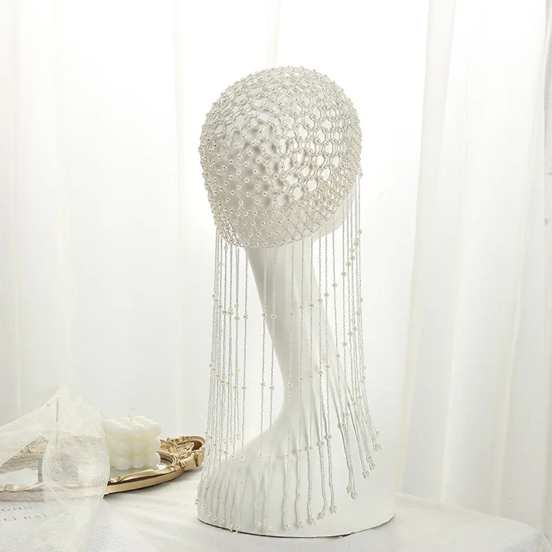 غطاء رأس مرصع باللؤلؤ للسيدات - سلسلة إكسسوارات شعر عصرية فاخرة لحفلات الرقص واللؤلؤ المقلد #6