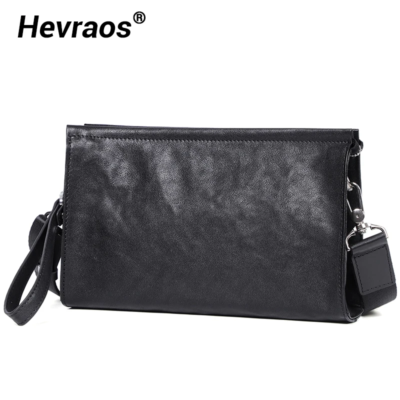 High Quality Natural Skin Leather Men Bag Cluth Bag Men Crossbody Bags Cell Phone Pocket Flap Men\'s Shoulder Bag Messenger Bags