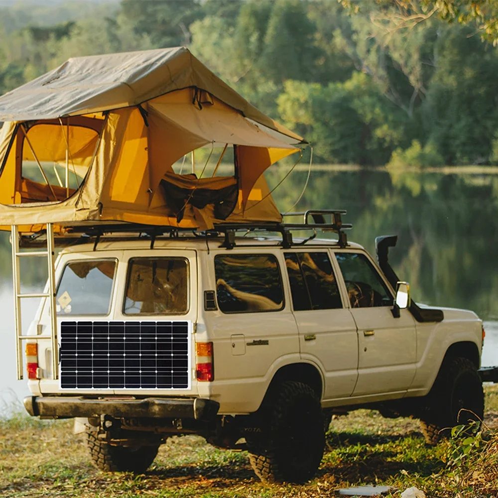 Kit de panel solar de 500W, 200W, 100W, cargador solar flexible completo de 12V para batería de 12V/24V, coche/barco/RV/hogar/acampar