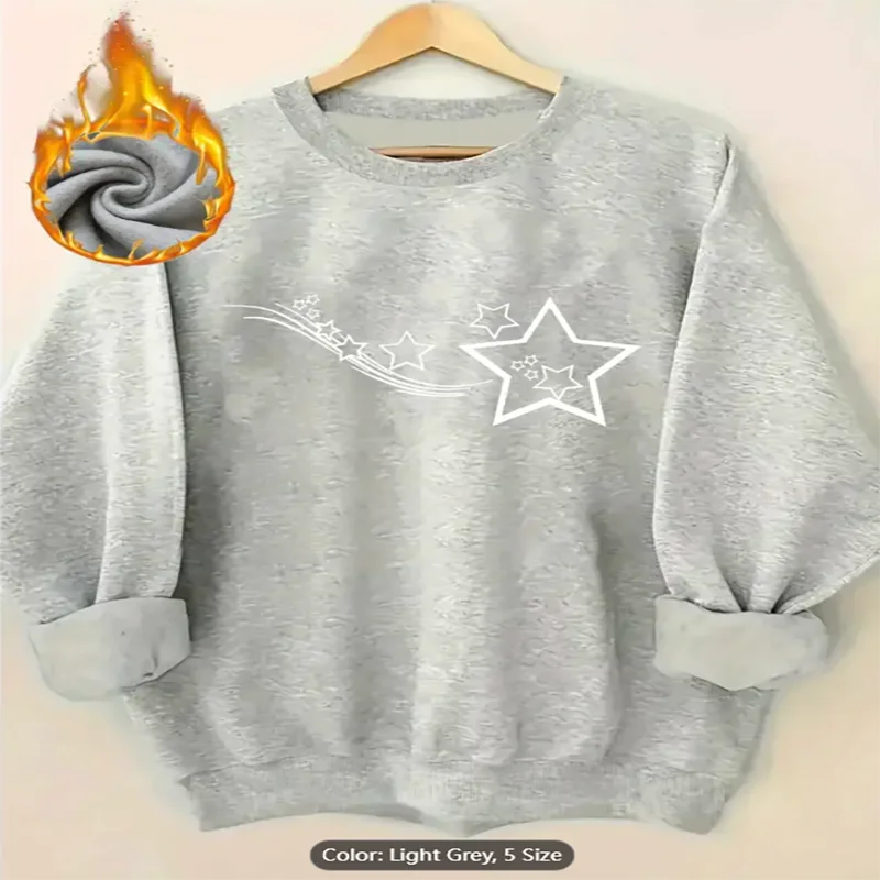 

Женская толстовка Star Trail с графическим принтом на флисовой подкладке, повседневный пуловер большого размера, топ для любителей небесного стиля, чистый хлопок