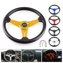 Aluminum Alloy Auto Sport Drifting Steering Wheels 350mm 14inch Racing PU Leather Steering Wheel General Car Accessories